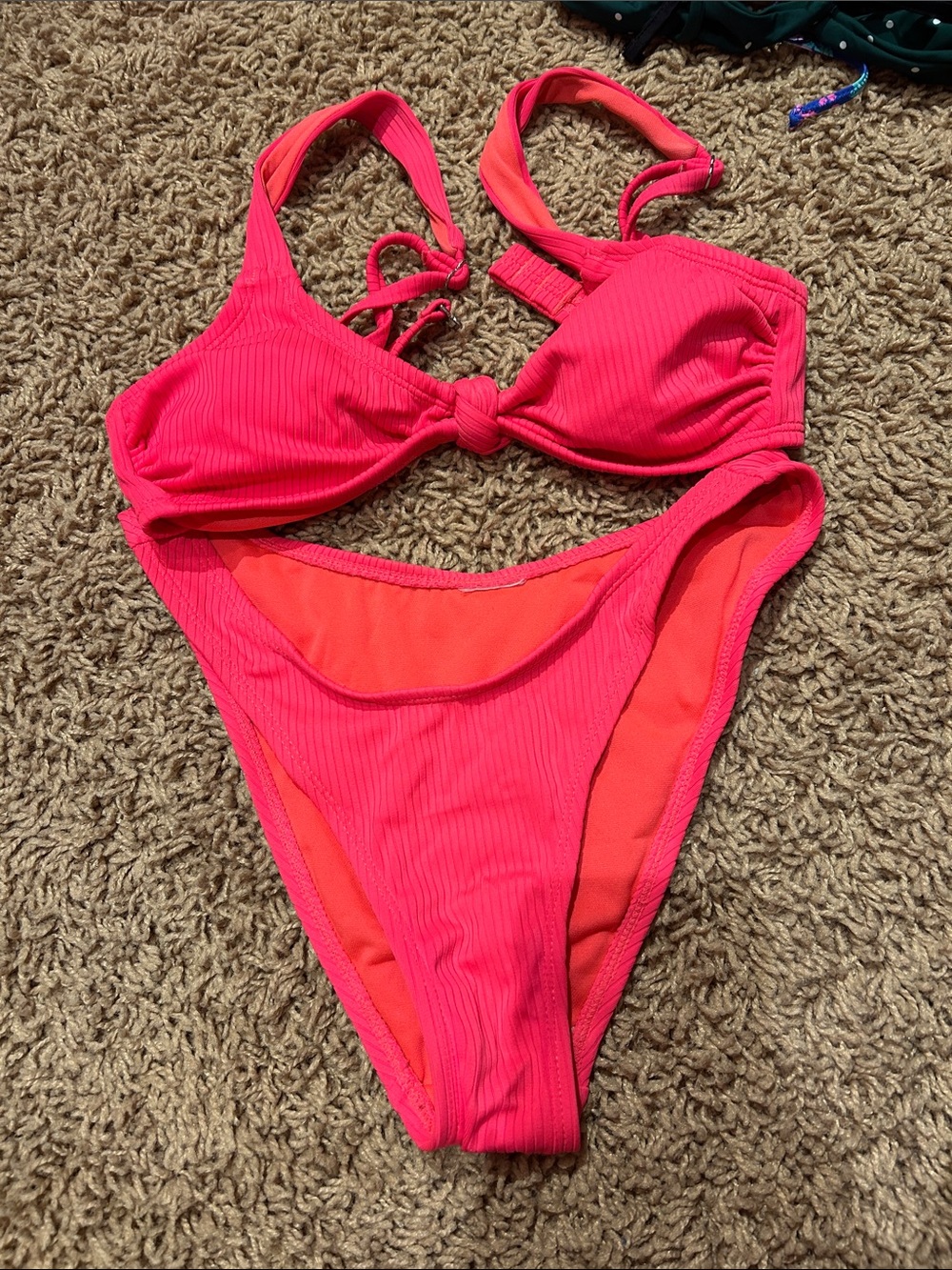 Target Hot Pink Ribbed Two-Piece Bikini